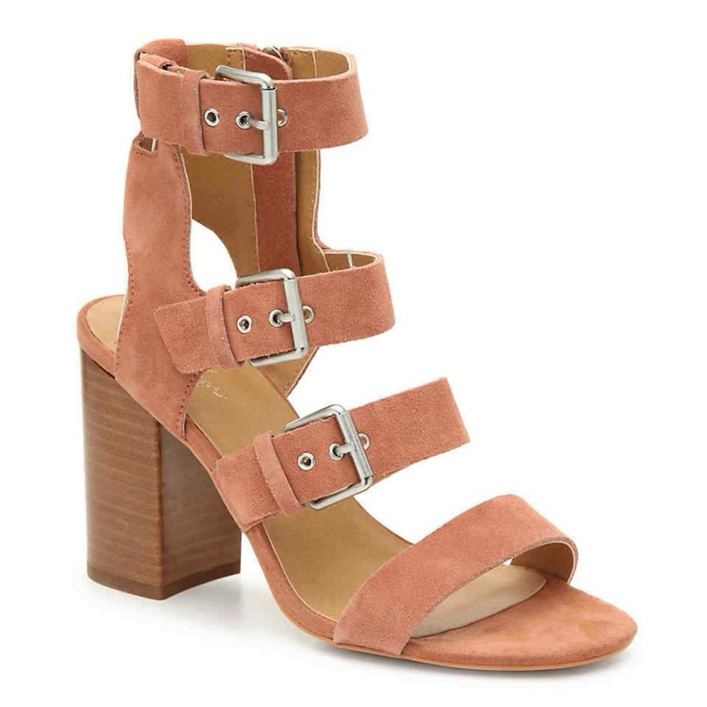 Crown Vintage Tan Suede Strappy Heels